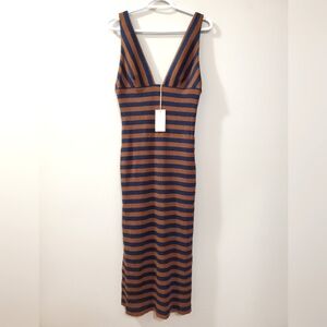 Hutch - Horizontal Ribbed Knit Striped Dress with Side Slits - Size M  (NWT)